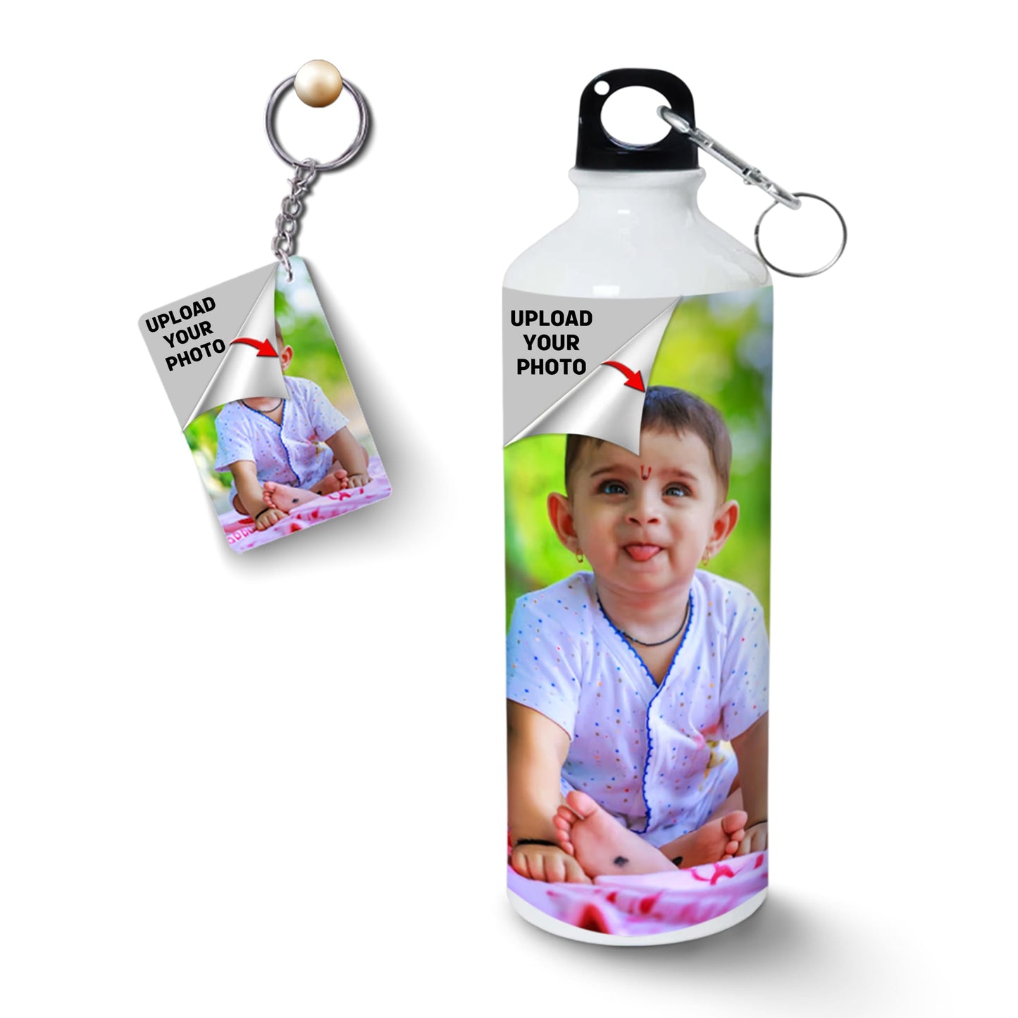 Savri Personalized Aluminium Photo Bottle – Custom Name & Picture Printed – Bottle for Kids, School, Gym, Office – Ideal Return Gift for Birthday, Christmas, Festivals (750 Ml - White)