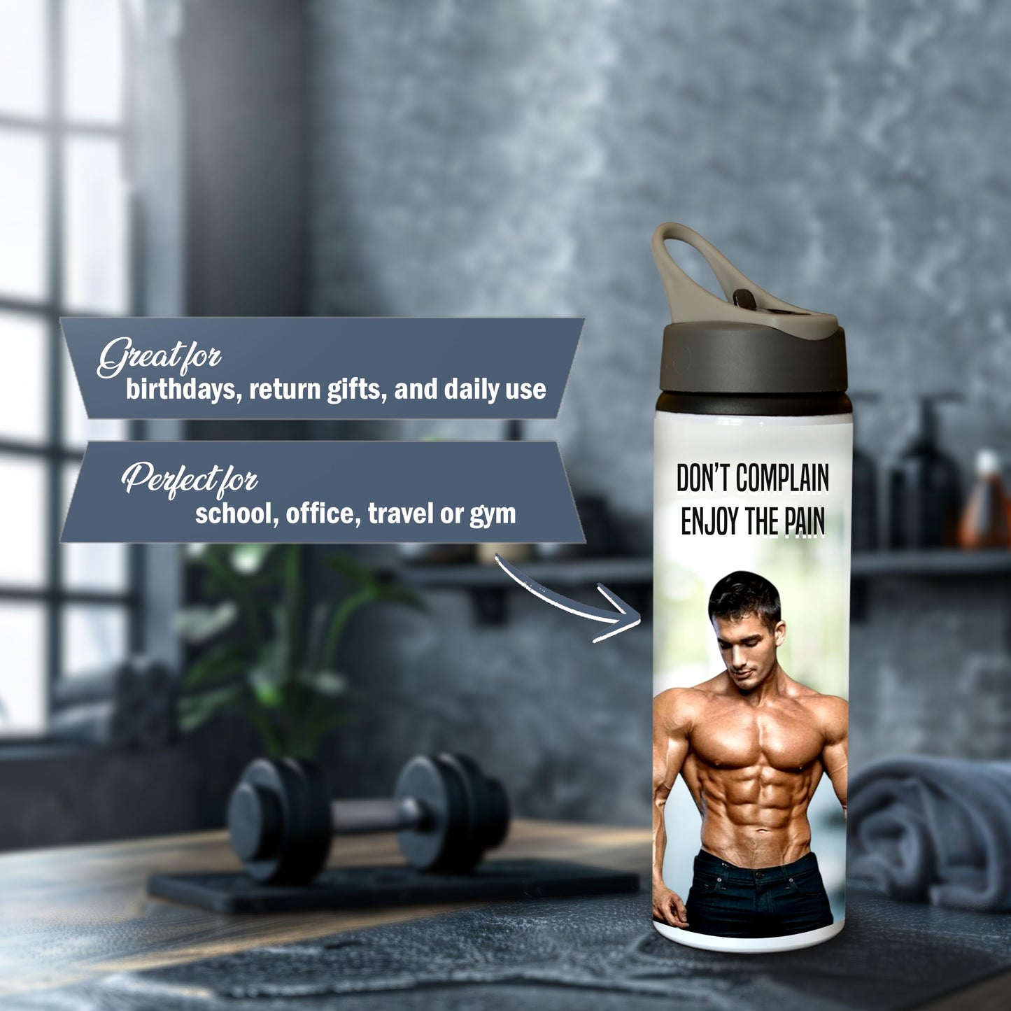 Savri Personalized Aluminium Photo Bottle – Custom Name & Picture Printed – Bottle for Kids, School, Gym, Office – Ideal Return Gift for Birthday, Christmas, Festivals (750 Ml - White)